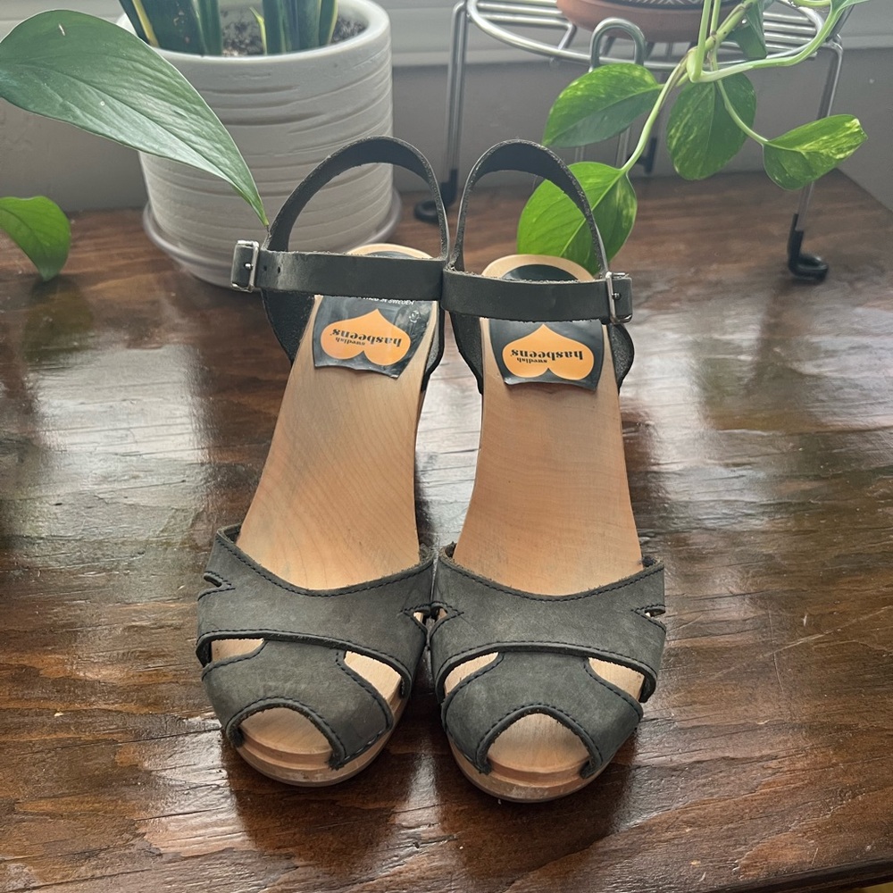 Swedish Hasbeens Suede Heels